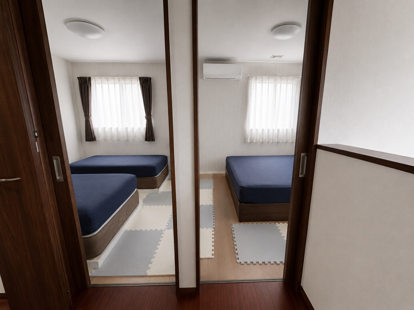 将来2部屋に分けられる約9帖の洋室（分割イメージ）